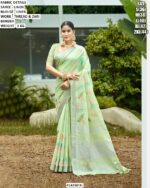 Soft Linen Saree For Women With Woven Border Detail