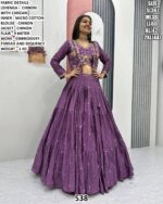 Chinon Lehenga Choli With Embroidered Jacket For Women