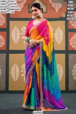 Premium Party Wear Chiffon Saree For Women With Embroidery