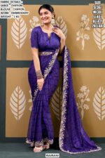 Premium Party Wear Chiffon Saree For Women With Embroidery