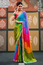 Premium Party Wear Chiffon Saree For Women With Embroidery