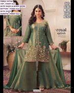 Women’s Real Georgette Party Wear Suit Set With Embroidered Top And Dupatta