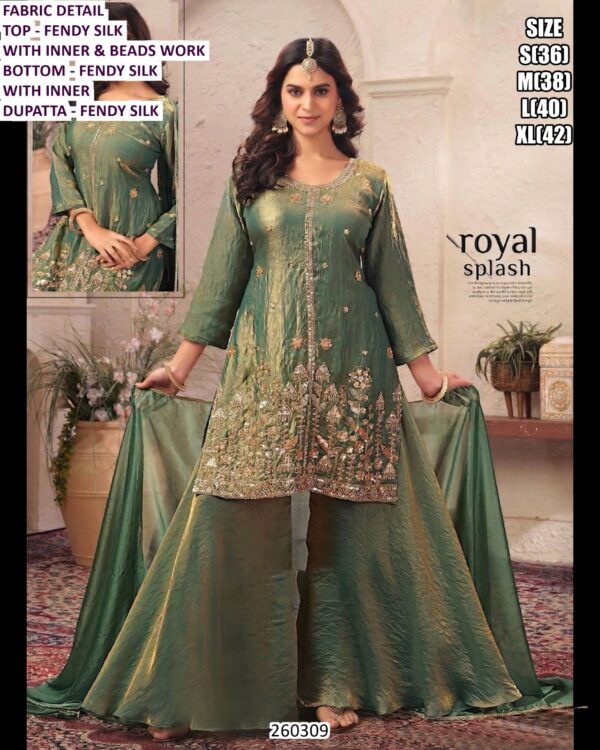 Women’s Real Georgette Party Wear Suit Set With Embroidered Top And Dupatta