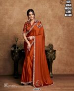 Crystal Satin Saree For Women With Sequin Embellished Border