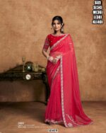 Crystal Satin Saree For Women With Sequin Embellished Border