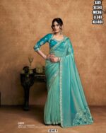 Crystal Satin Saree For Women With Sequin Embellished Border