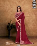 Crystal Satin Saree For Women With Sequin Embellished Border