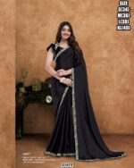 Crystal Satin Saree For Women With Sequin Embellished Border