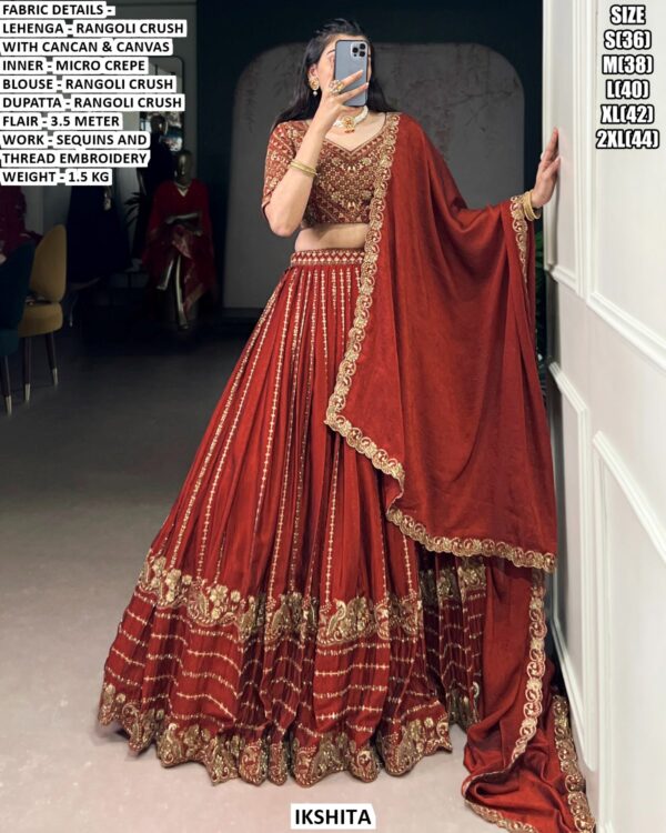 Designer Rangoli Crush Lehenga Choli With Dupatta For Women