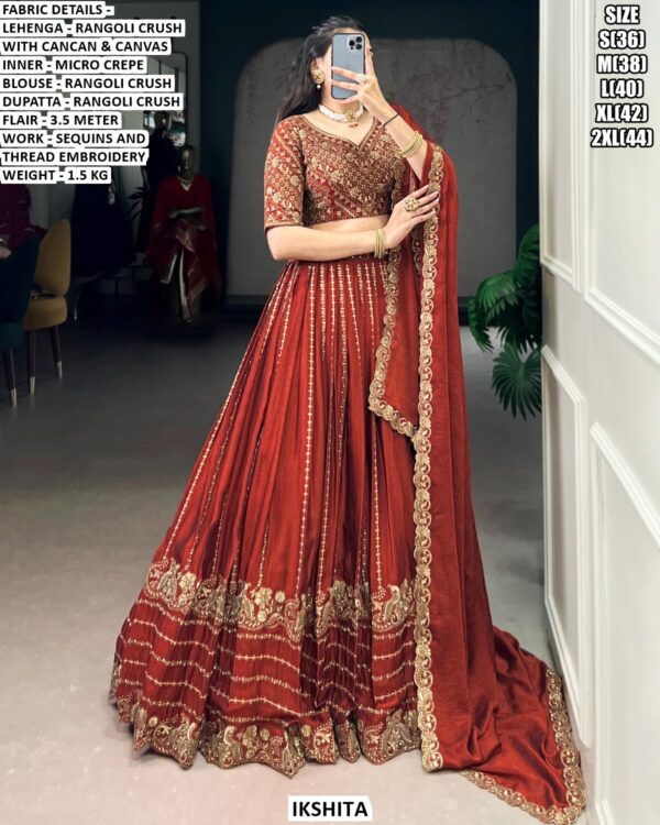 Designer Rangoli Crush Lehenga Choli With Dupatta For Women