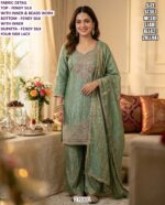 Designer Fendy Silk Embroidered Suit Set With Dupatta For Women