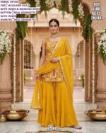 Elegant Party Wear Suit Set With Georgette Sharara And Dupatta