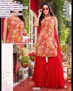 Elegant Party Wear Suit Set With Georgette Sharara And Dupatta