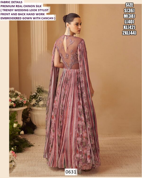 Premium Party Wear Embroidered Gown For Women With Cancan