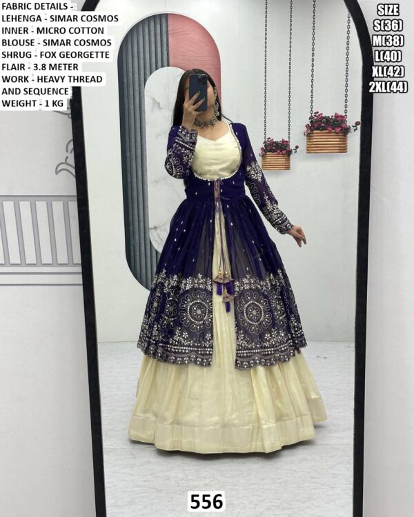 Premium Ethnic Lehenga For Women With Embroidered Jacket Style Shrug