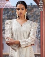 Designer Cotton Kurta Pant Set With Handwork And Cutwork Detailingwith Dupatta For Women