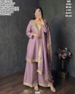 Premium Party Wear Simmer Silk Suit Set With Dupatta