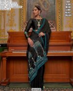 Stylish Embroidered Saree For Women With Statement Border Detailing