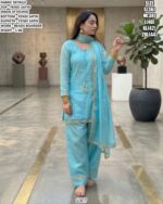 Stylish Fendi Satin Party Wear Suit Set For Women