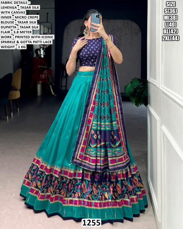 Women’s Premium Tasar Silk Lehenga Set With Gotta Patti Lace