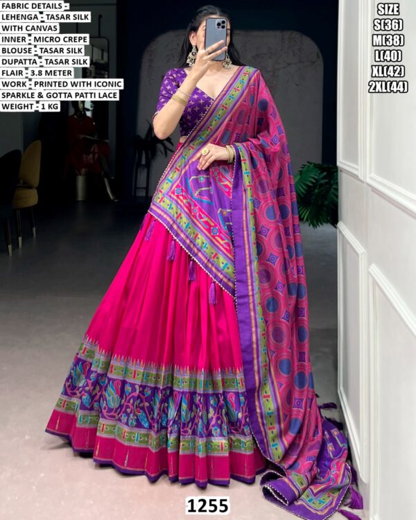 Women’s Premium Tasar Silk Lehenga Set With Gotta Patti Lace