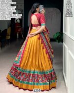 Women’s Premium Tasar Silk Lehenga Set With Gotta Patti Lace