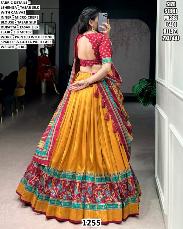 Women’s Premium Tasar Silk Lehenga Set With Gotta Patti Lace