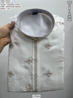 Royal Silk Men’s Kurta Pajama Set With Embroidery Sequins Work