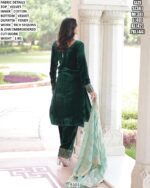 Velvet Embroidered Suit Set With Fendy Dupatta For Women