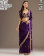 Designer Tissue Saree With Sequins Dori & Zari Embroidery Work