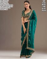 Designer Tissue Saree With Sequins Dori & Zari Embroidery Work