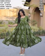 Women's Printed Cotton Flared Dress