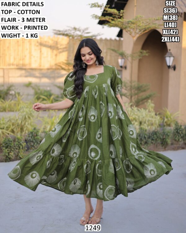 Women's Printed Cotton Flared Dress