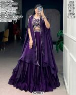 Fendi Silk Embroidered Lehenga Set With Stylish Shrug For Women