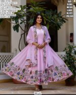 Premium Faux Georgette Embroidered Anarkali with Dupatta For Women