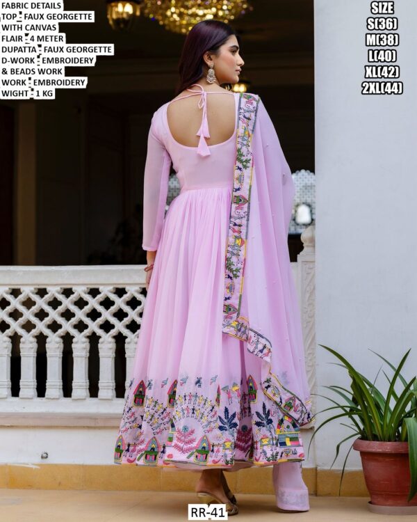 Premium Faux Georgette Embroidered Anarkali with Dupatta For Women