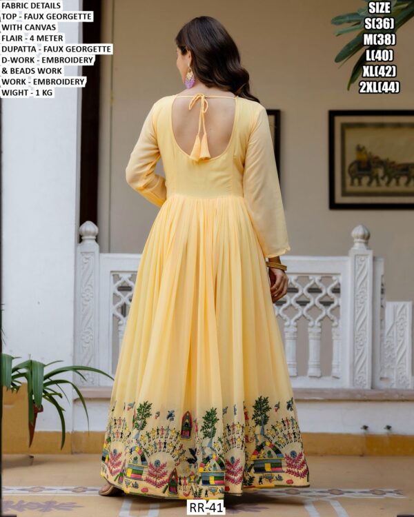 Premium Faux Georgette Embroidered Anarkali with Dupatta For Women