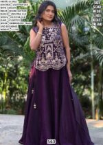 Vichitra Silk Embroidered Lehenga Set With Stylish Shrug
