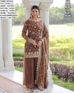 Premium Fendy Suit Set With Sequence & Zari Embroidery For Women