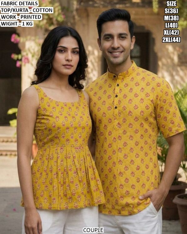 Printed Cotton Couple Outfit For Modern Matching Fashion