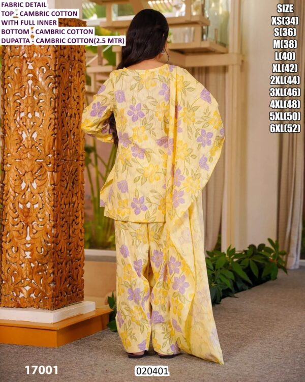 Women’s Cambric Cotton Printed Co Ord Set With Dupatta