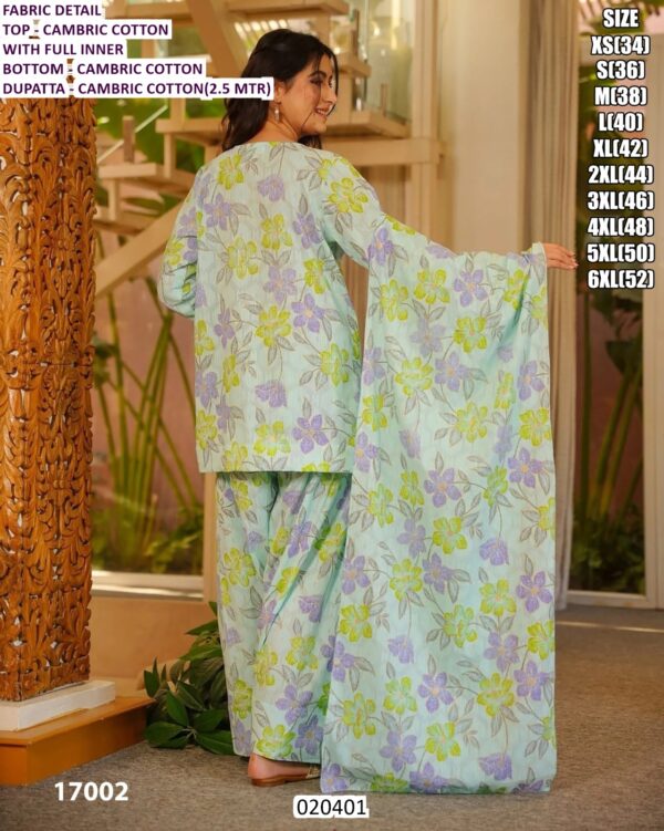 Women’s Cambric Cotton Printed Co Ord Set With Dupatta