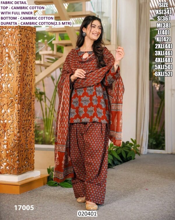 Women’s Cambric Cotton Printed Co Ord Set With Dupatta