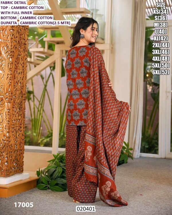 Women’s Cambric Cotton Printed Co Ord Set With Dupatta