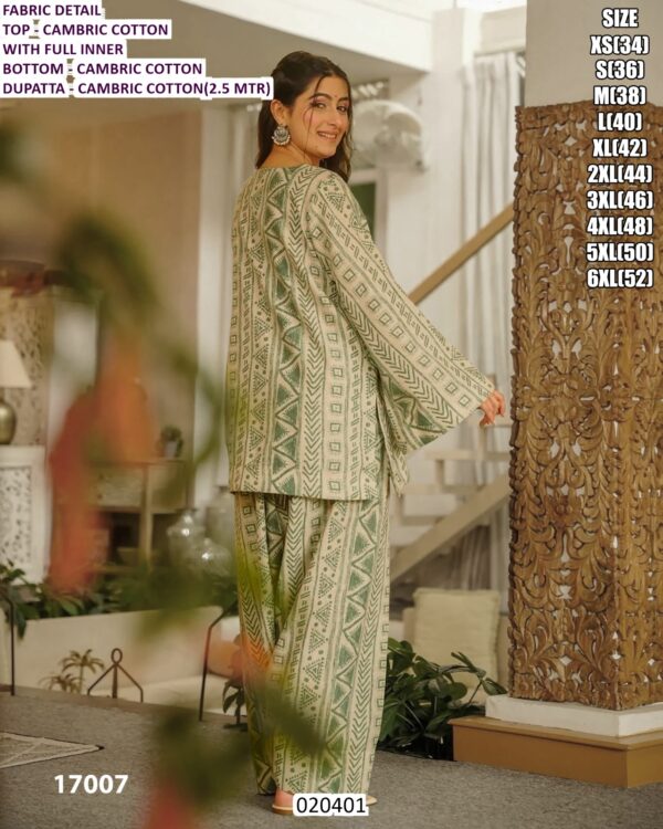 Women’s Cambric Cotton Printed Co Ord Set With Dupatta