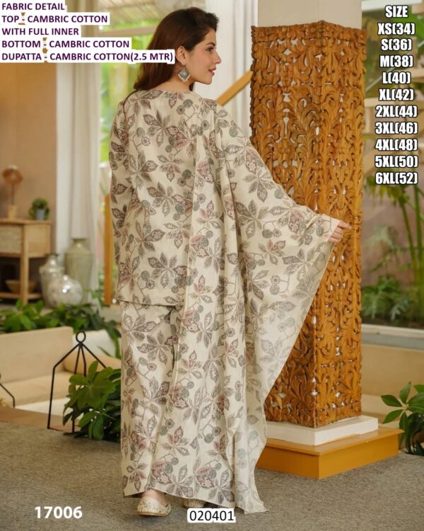 Women’s Cambric Cotton Printed Co Ord Set With Dupatta