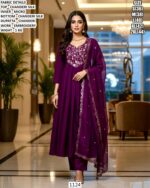 Stylish Chanderi Silk Suit Set With Elegant Embroidery For Women