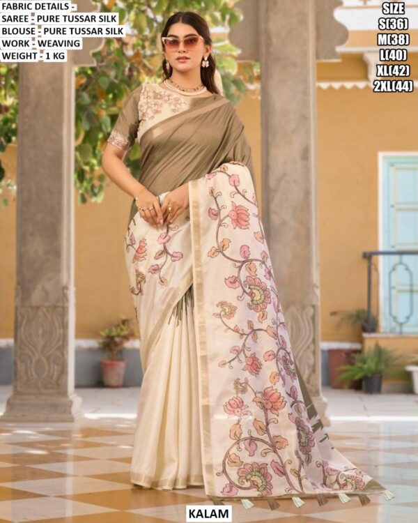 Pure Tussar Silk Saree With Elegant Weaving For Women