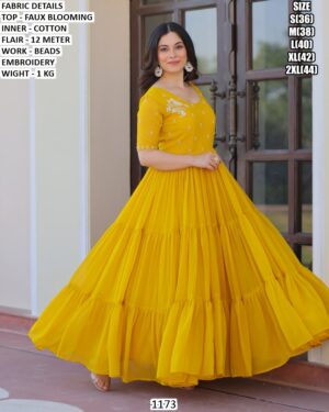 Premium Party Wear Anarkali Dress With Embroidered Work