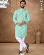 Men’s Rayon Kurta Pajama With Chikankari Sequence Work